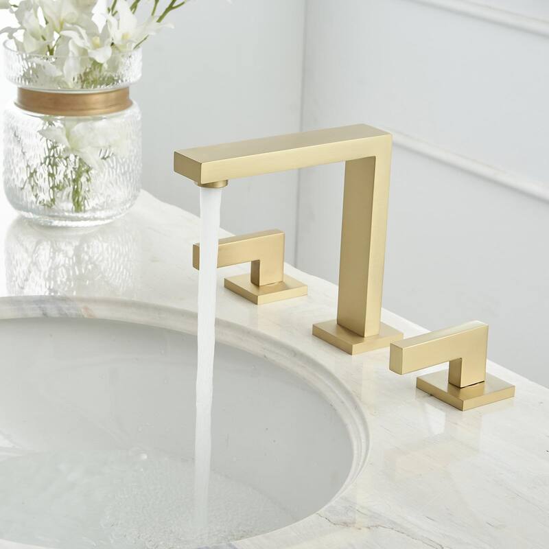 WIZ 8 in. Widespread Double Handle Bathroom Faucet With Pop-up Drain