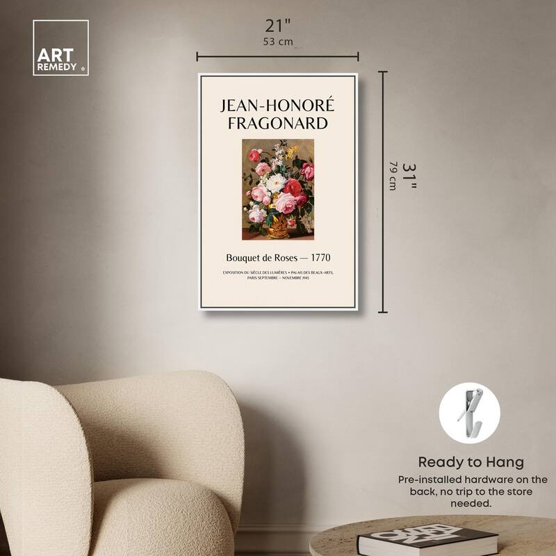 Roses in a Golden Vase Canvas by Art Remedy