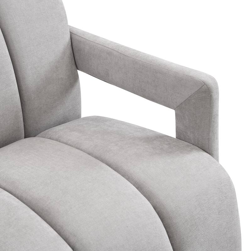 Polyester Modern Minimalist Armchairs Set of 2 with L-Shaped Armrests, Thick Cushioning, and Durable Fabric
