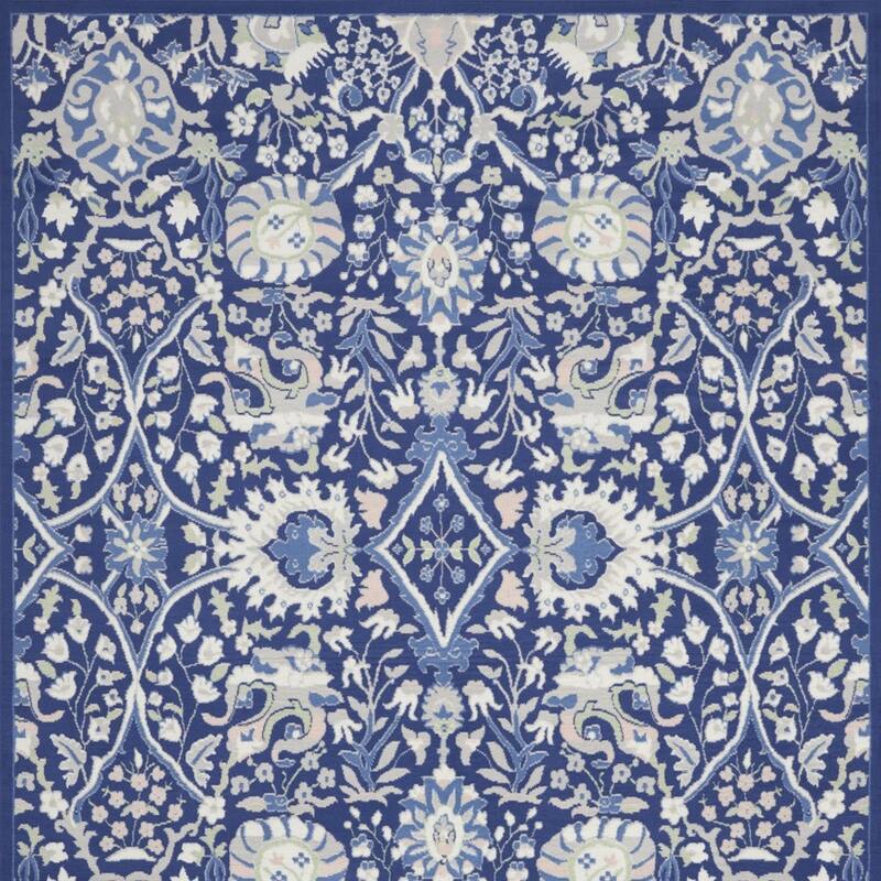 Power Loomed Distressed Floral Traditional Non Skid Stain Resistant Area Rug - 120' X '84' X '0.39