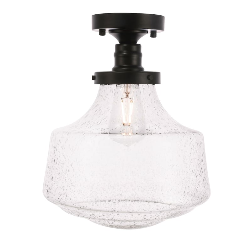 Klyle 1-Light Clear Bubble Glass Flush mount