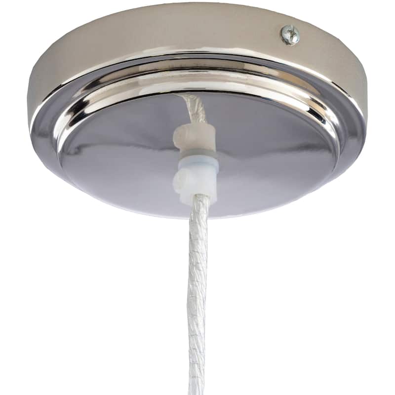 Elisabet Embroidered Medallion Drum Pendant - 14"H x 18"W x 18"D