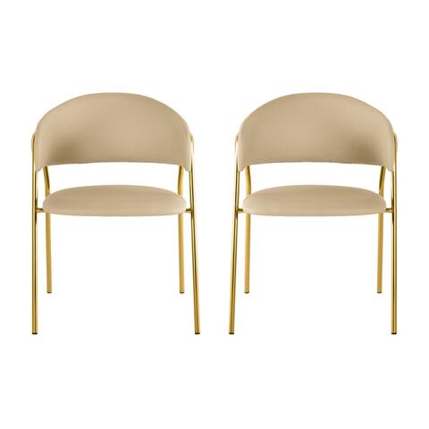 Lara Vegan Leather Dining Chair by Inspire Me Home Decor - Set of 2