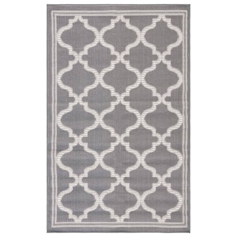 Martha Stewart by SAFAVIEH Washable Iemy Indoor/ Outdoor Waterproof Rug - 4' x 6' - Grey/Ivory