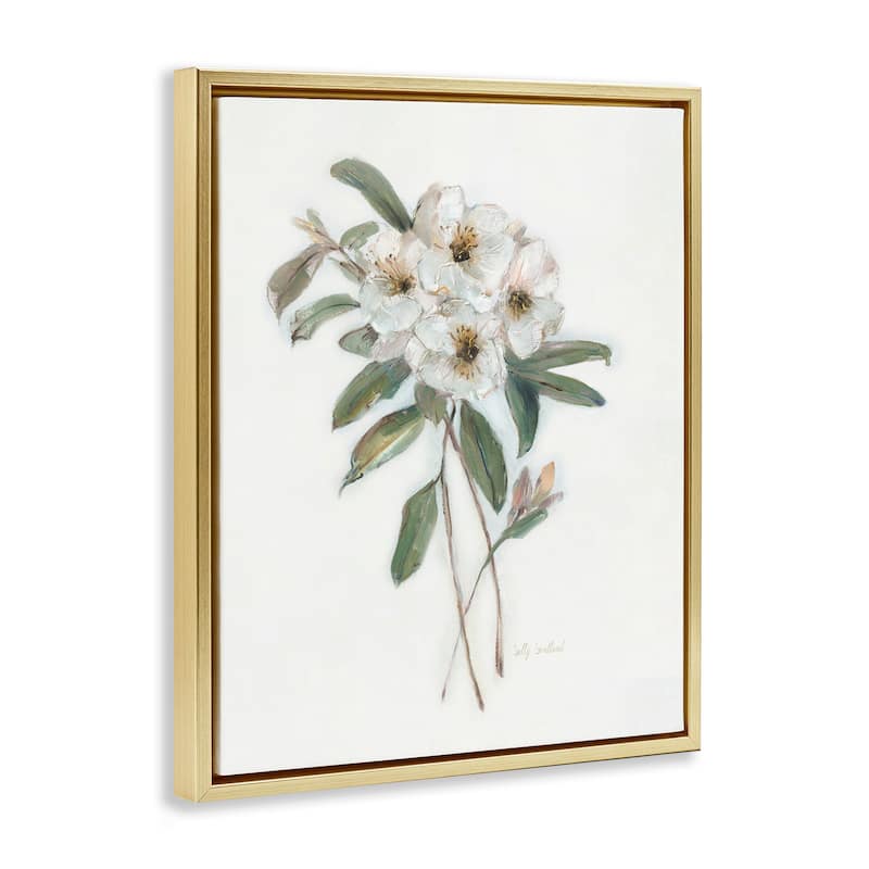 Stupell Flower Sprig Bundle Framed Floater Canvas Wall Art Design By Sally Swatland