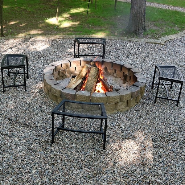 Sunnydaze Black Mesh Patio Fire Pit Benches 23 X 16 Sunnydaze Black Mesh Patio Fire Pit Benches 23 X 16