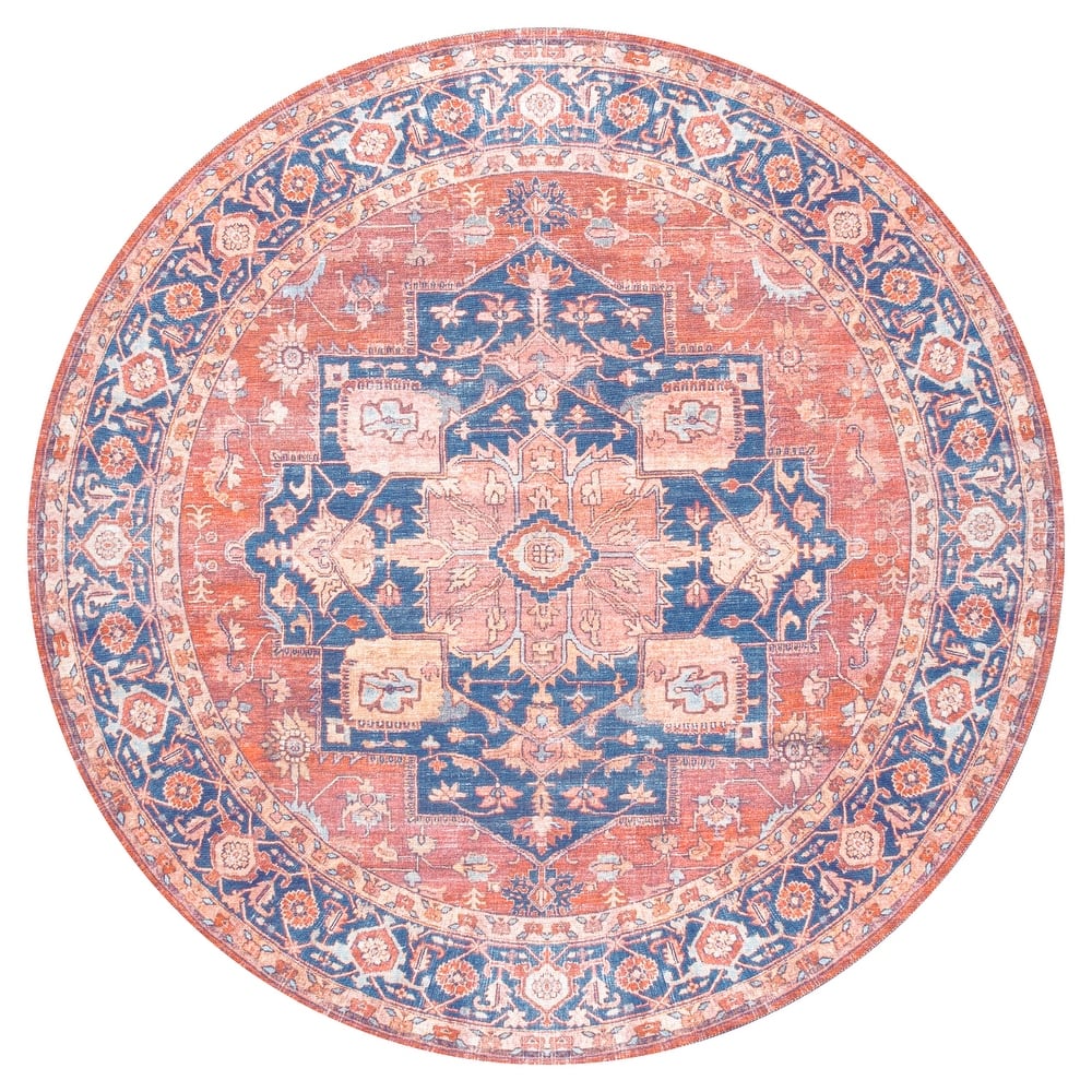 JONATHAN Y Marrakesh Ornate Medallion Machine Washable Area Rug