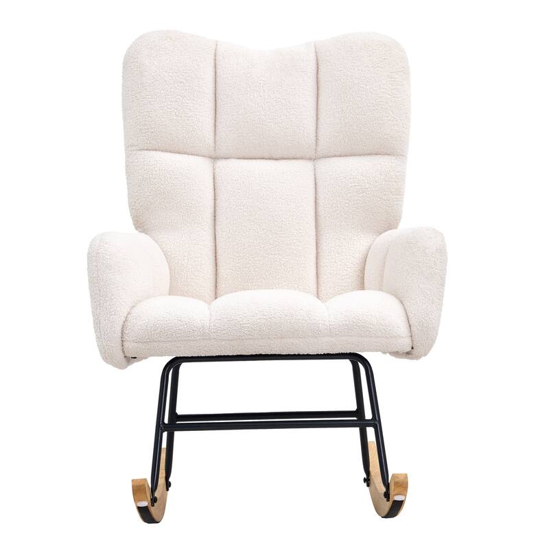 Rocking Chair Nursery for Nursery, Bedroom, Living Room, Ivory White - 250 lbs - 250 lbs