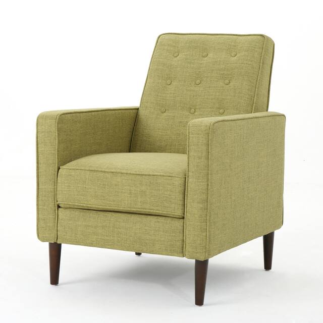 Mervynn Mid-Century Modern Button Tufted Fabric Recliner by Christopher Knight Home