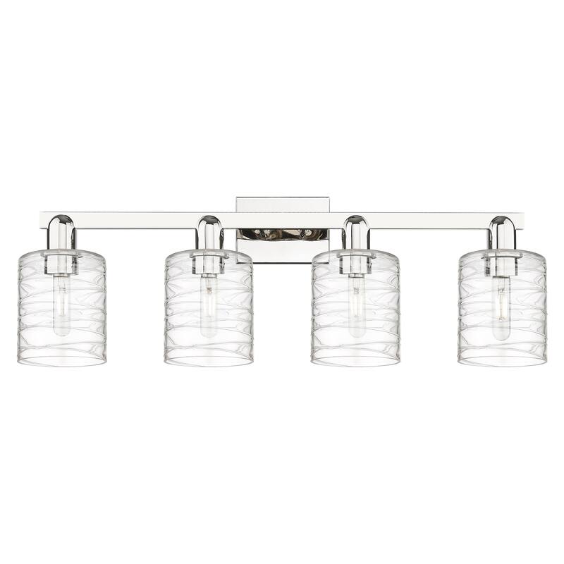 Innovations Lighting Endless Possibilities Arcadia - Cobbleskill - 4 Light 32" Bath Vanity Light - Deco Swirl/Polished Nickel