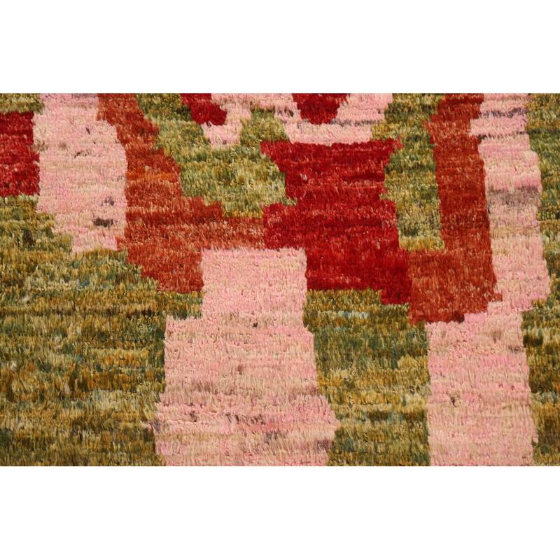 Hand Knotted Oriental 100% Wool Carpet Modern Abstract Multi-Colored Moroccan Area Rug - 8' 3'' X 5' 3''