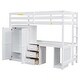 preview thumbnail 12 of 14, Twin Size Loft Bed with Wardrobe, Desk, and Storage Drawers, Modern Space-Saving Design, Solid Pine Wood Frame, White