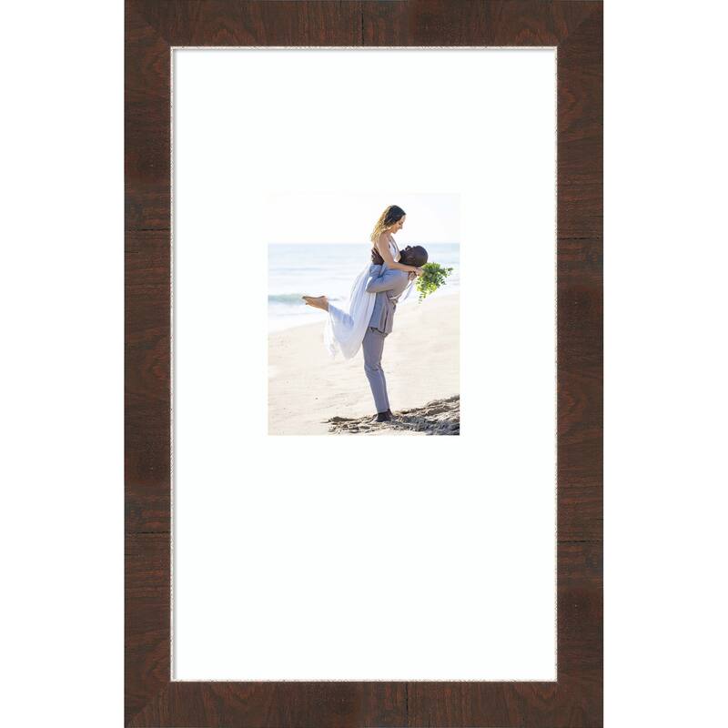 Wildwood Brown Narrow Framed Picture Frame, Photo Frame - 16x26 Matted to 8x10
