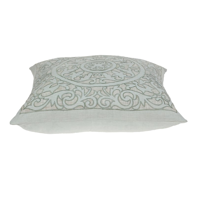 Damask Square Cotton Throw Pillow - 22" - Beige