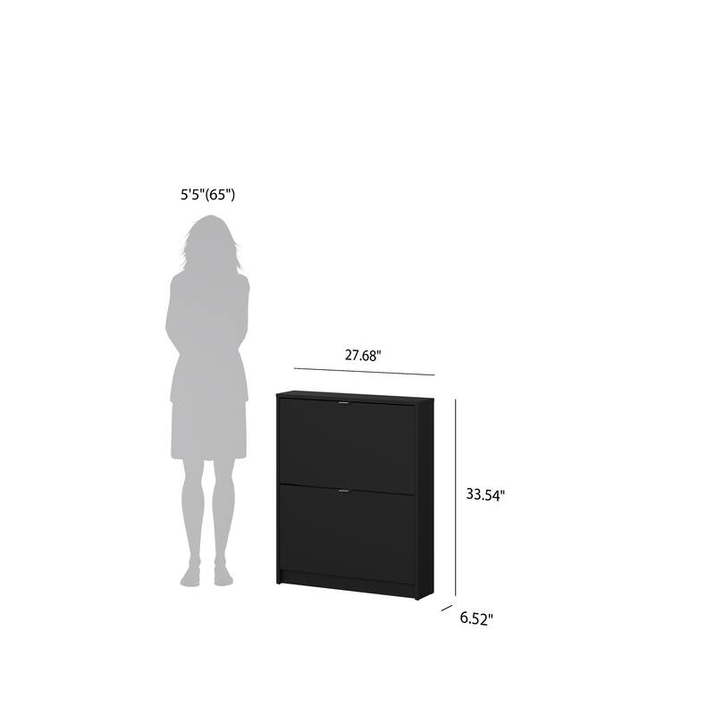 Porch & Den Cambria 2-Drawer Shoe Cabinet