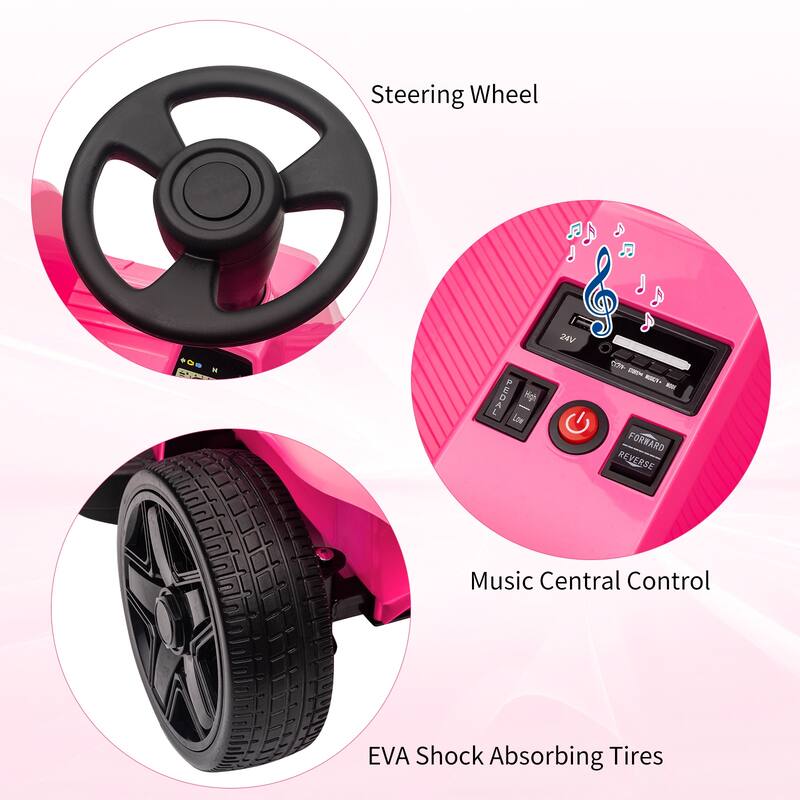 24V 2 Seater Electric Ride-On Toy, Dual Driver Modes for Kids Best Gift