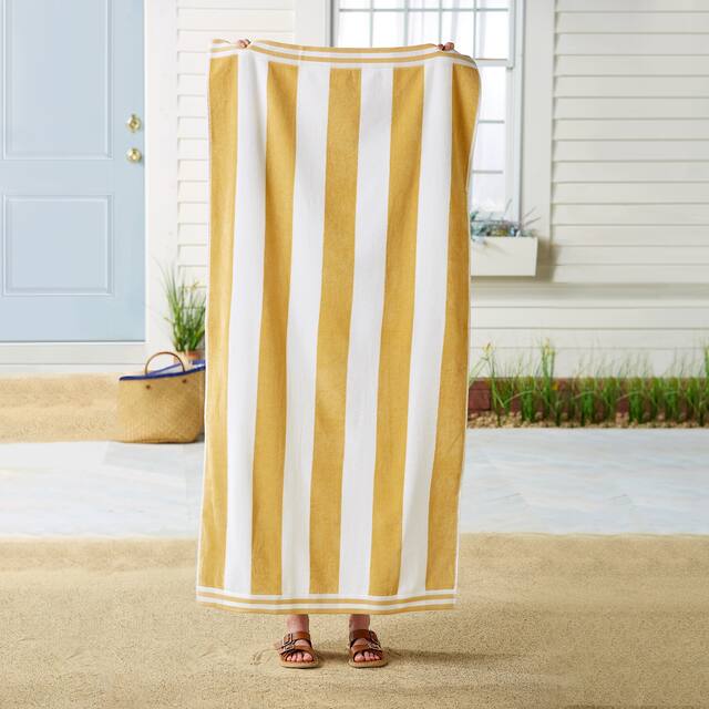 Luxurious Cotton Cabana Stripe Beach Towel