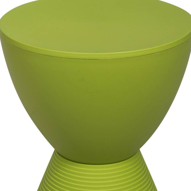Boyd Round Side Table with Ribbed Design Base - Accent Hourglass End Table with Removable Lid for Living Room & Bedroom