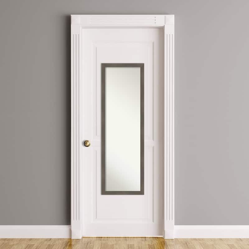 Edwin Non-Beveled Wood Framed Full-Length On the Door Mirror - Glass Size 14x48
