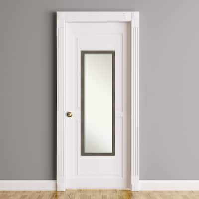 Edwin Non-Beveled Wood Framed Full-Length On the Door Mirror - Glass Size 14x48