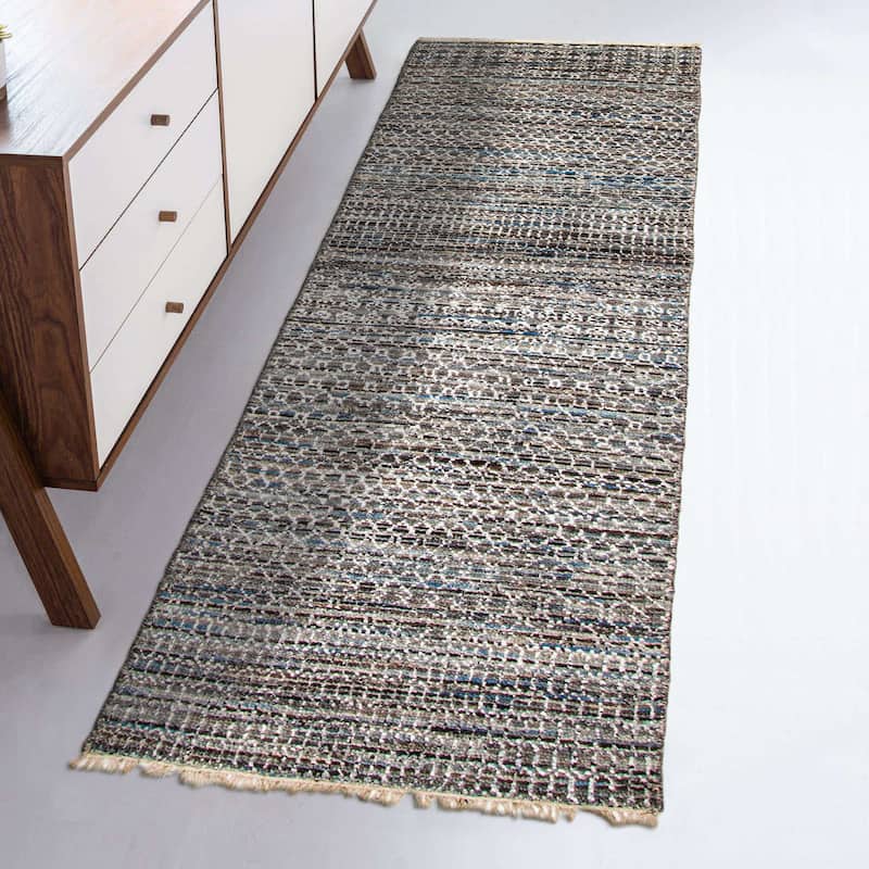 ECARPETGALLERY Hand-knotted Mystique Multi Color Viscose, Wool Rug - 2'6 x 8'3