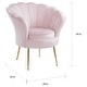 preview thumbnail 8 of 16, Angelina Velvet Scalloped Back Barrel Accent Chair w/ Metal Legs