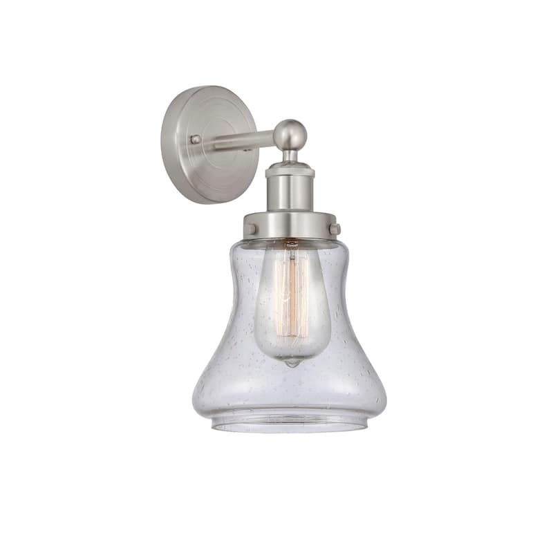 Innovations Lighting 616-1W-10-7 Bellmont Sconce Bellmont 10" Tall - Brushed Satin Nickel / Seedy