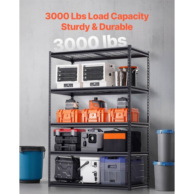 5 Tier Heavy Duty Garage Shelving Unit, Adjustable Metal Rack