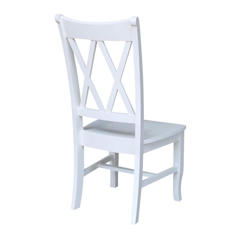 Double X-Back Solid Wood Chairs - Set of 2