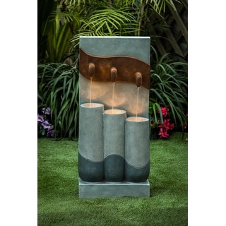 Cement Modern Pots Outdoor Patio Fountain with LED