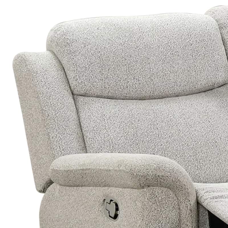 Becy Manual Reclining Loveseat w Console, 2 Cup Holders, Light Gray