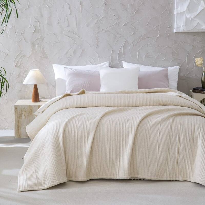 Cotton Cloud Jersey Bed Blanket, Quilted Bedspread, Soft Coverlet