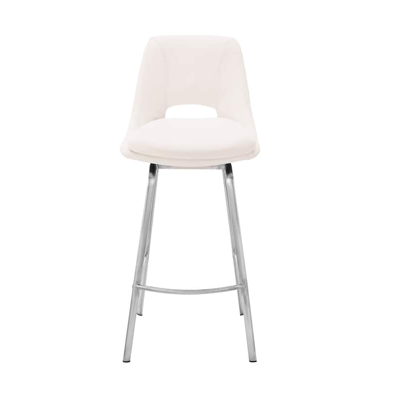 Carise Metal and Faux Leather Bar or Counter Swivel Stool