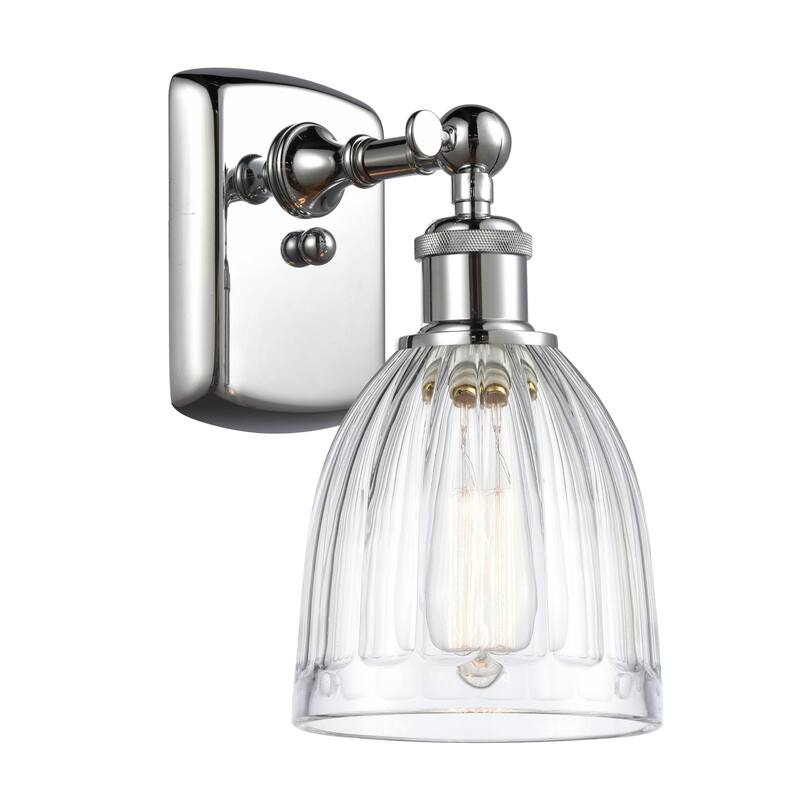 Innovations Lighting Brookfield 9" Tall Bathroom Sconce - Polished Chrome / Clear