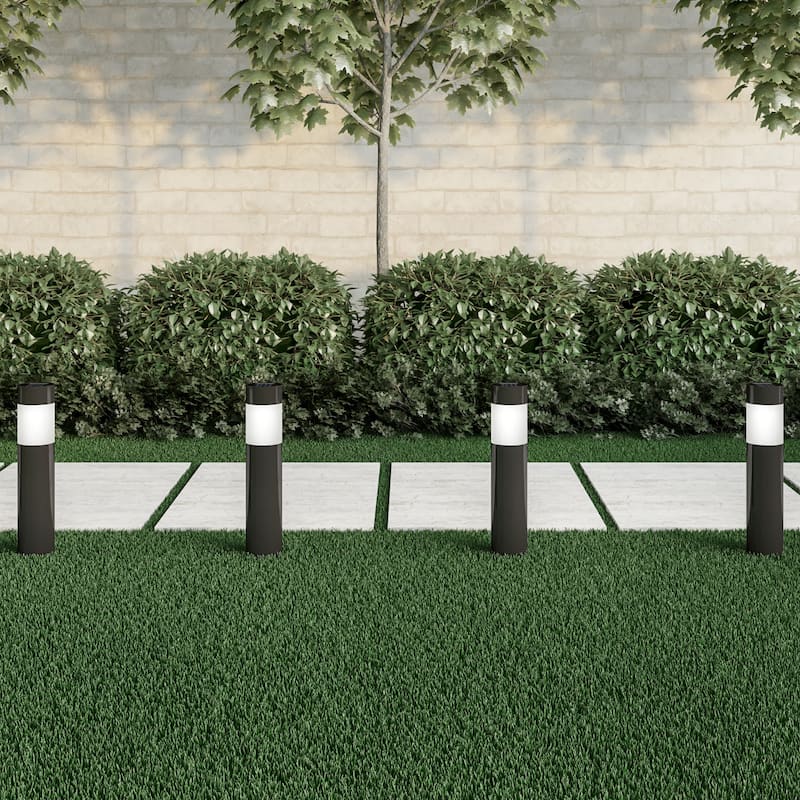 Solar Path Bollard Lights, Set of 6 15" Pure Garden