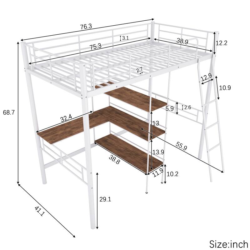 Twin Size Metal Loft Bed Twin Size Metal Loft Bed