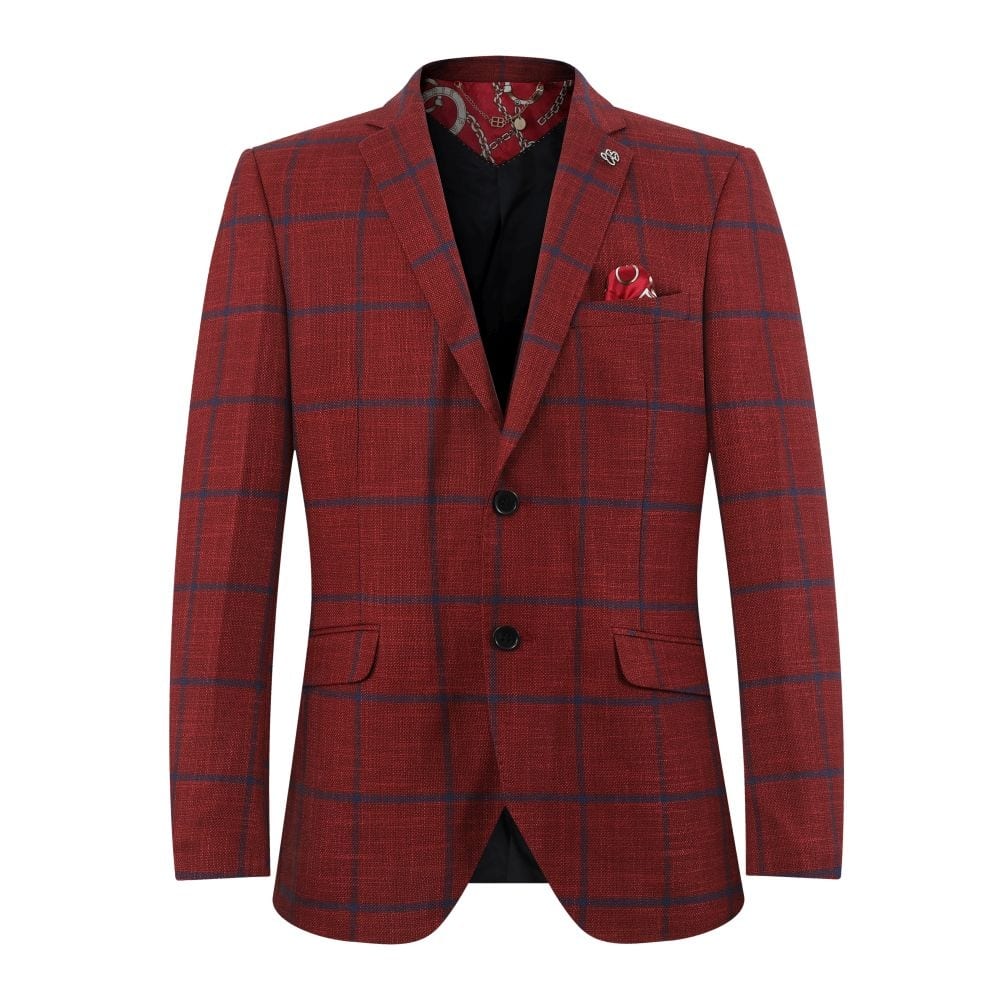Elie Balleh Boys' Slim Fit Plaid Jacket