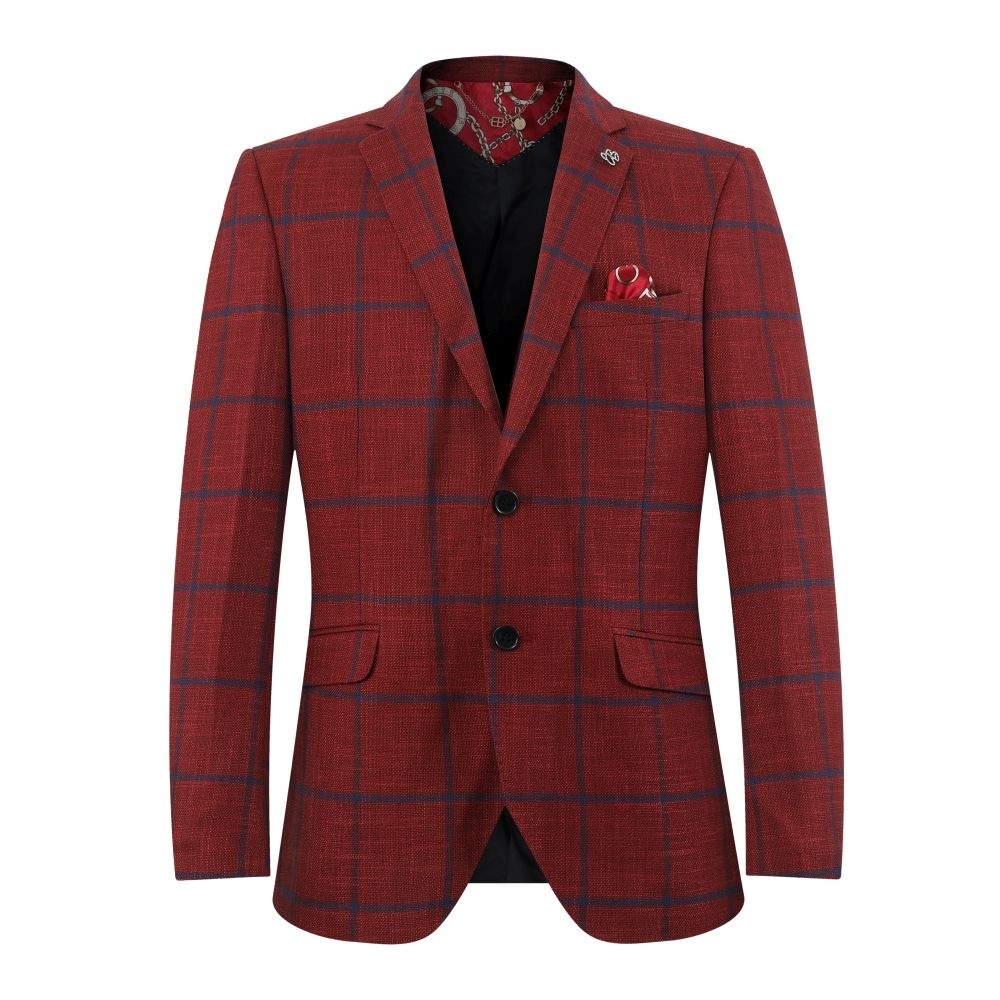 Elie Balleh Boys' Slim Fit Plaid Jacket