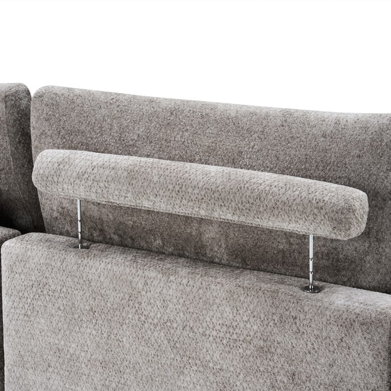 Chaise Lounge Chair Upholstered Modular Sofa with Cup & Phone Holders