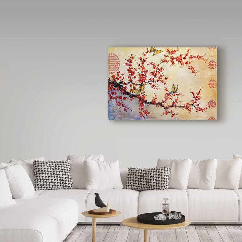 Jean Plout 'Butterfly Blossoms Asian' Canvas Art