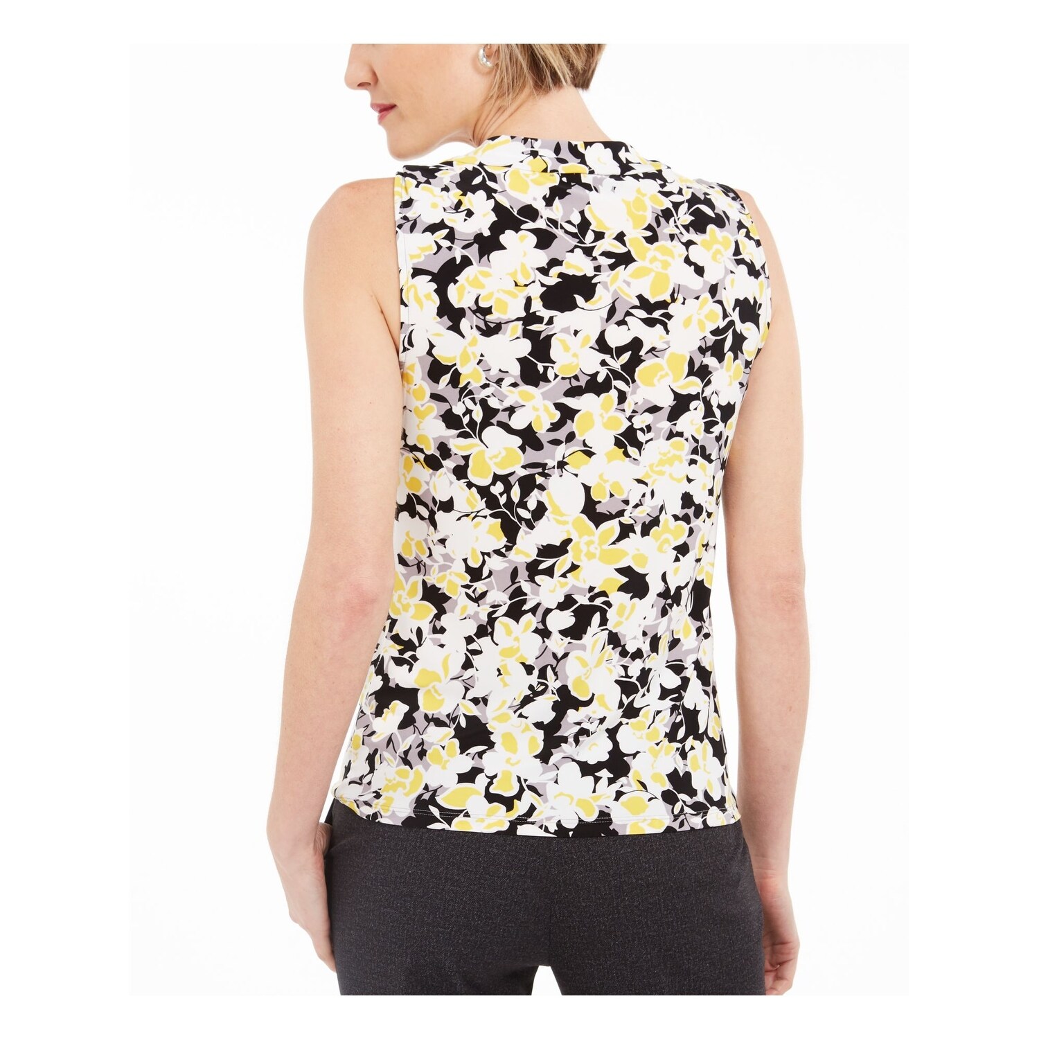 womens yellow floral tops
