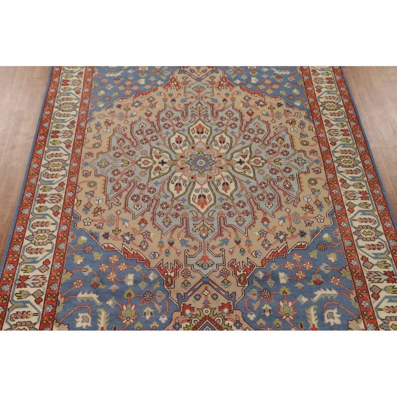 Traditional Heriz Serapi Oriental Area Rug Handmade Wool Carpet - 8'11" x 11'10"