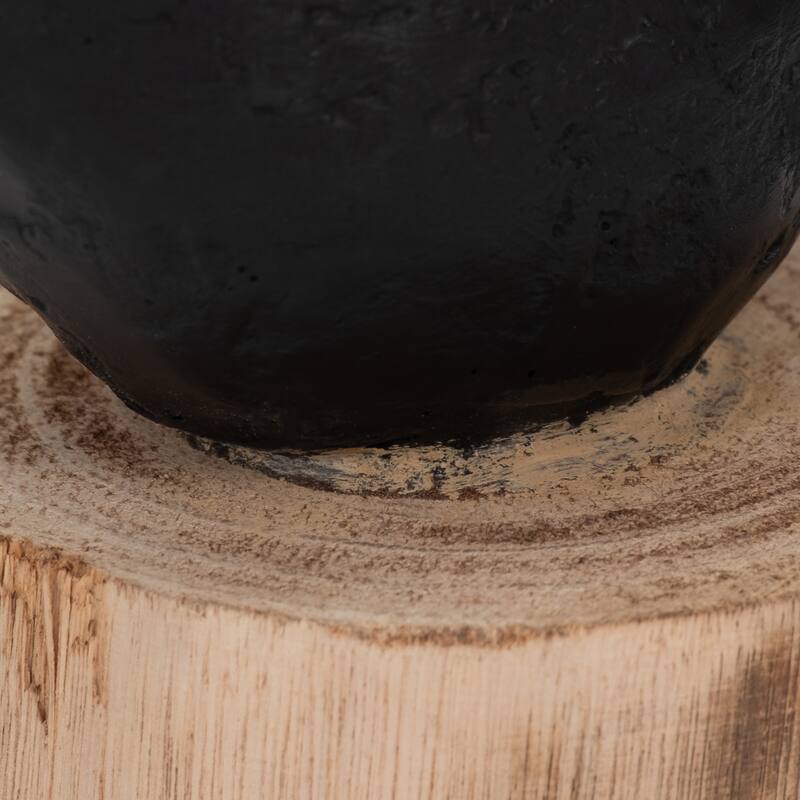 Sagebrook Home Black/brown Resin Bird Perched On Log, Craft Art Abstract Statue Decoration for Interior Design