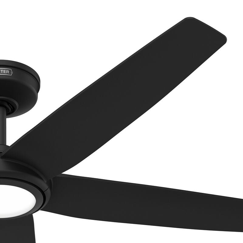 Hunter Zentech Wi-Fi ENERGY STAR Damp Rated Ceiling Fan w/ LED Light and Handheld Remote - Modern & Contemporary - SMART FAN!