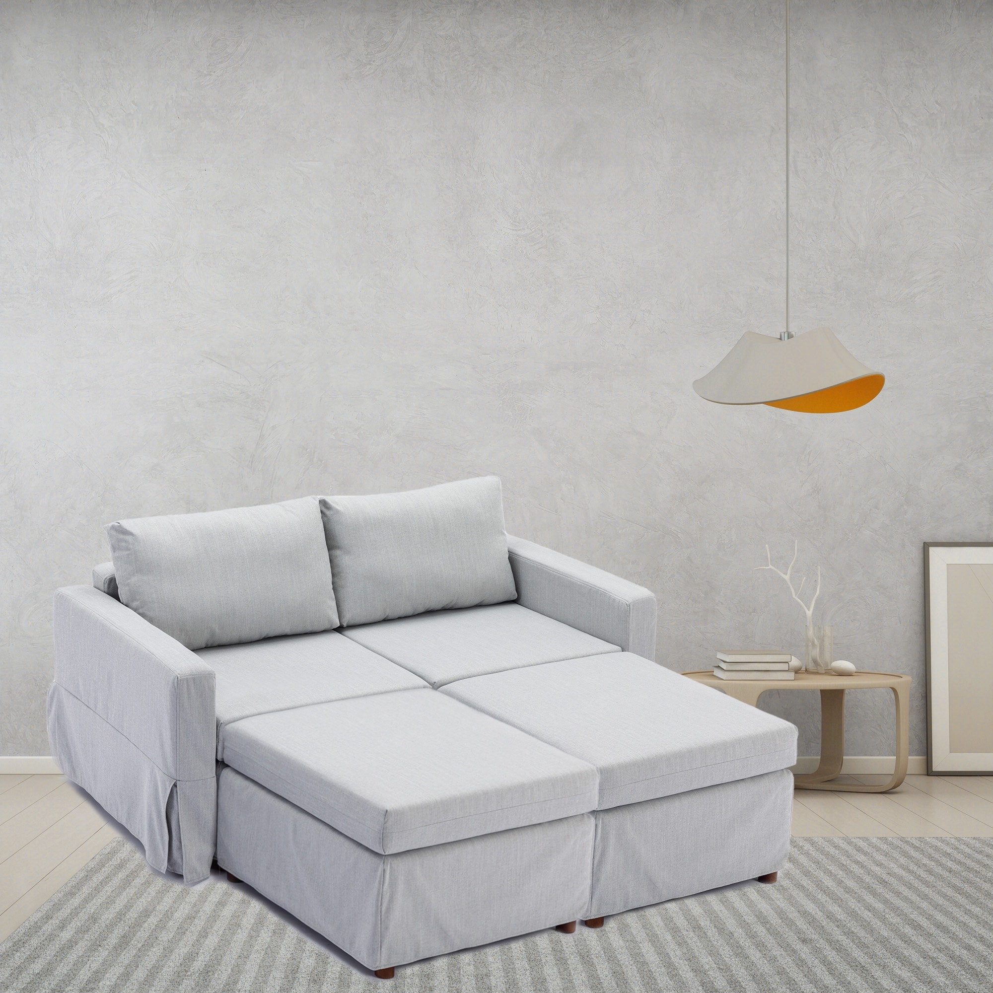 2 Seat Module Sectional Sofa Couch With 2 Ottoman Seat Cushion and