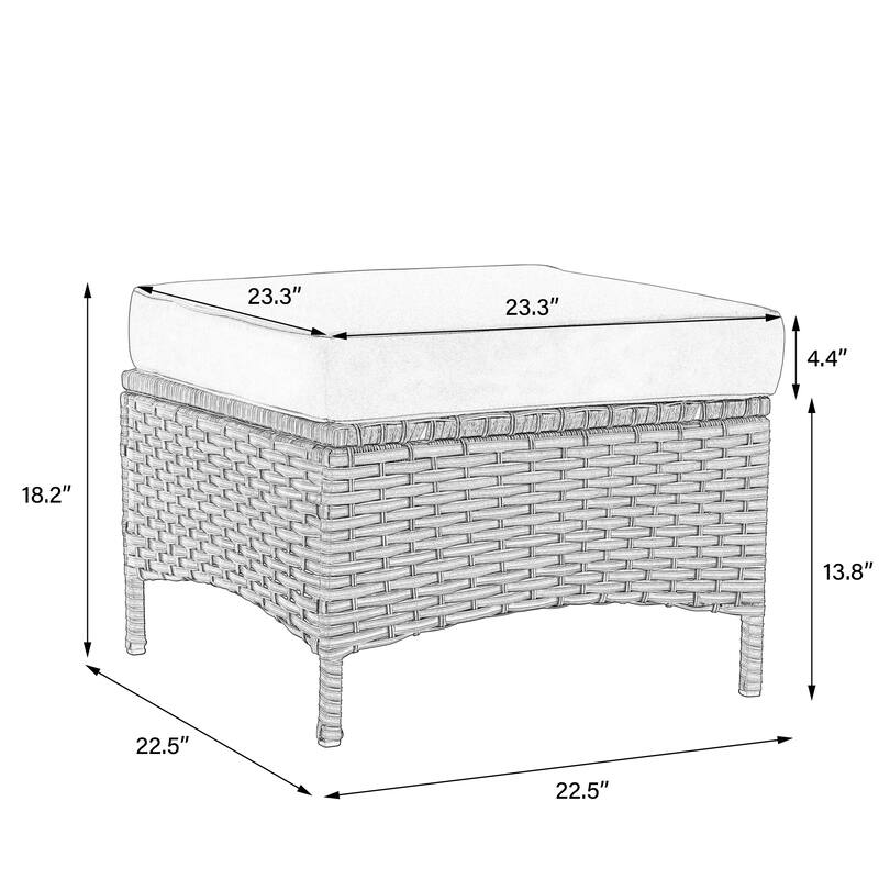 Rattan Outdoor Sectional Set with Modular Seating