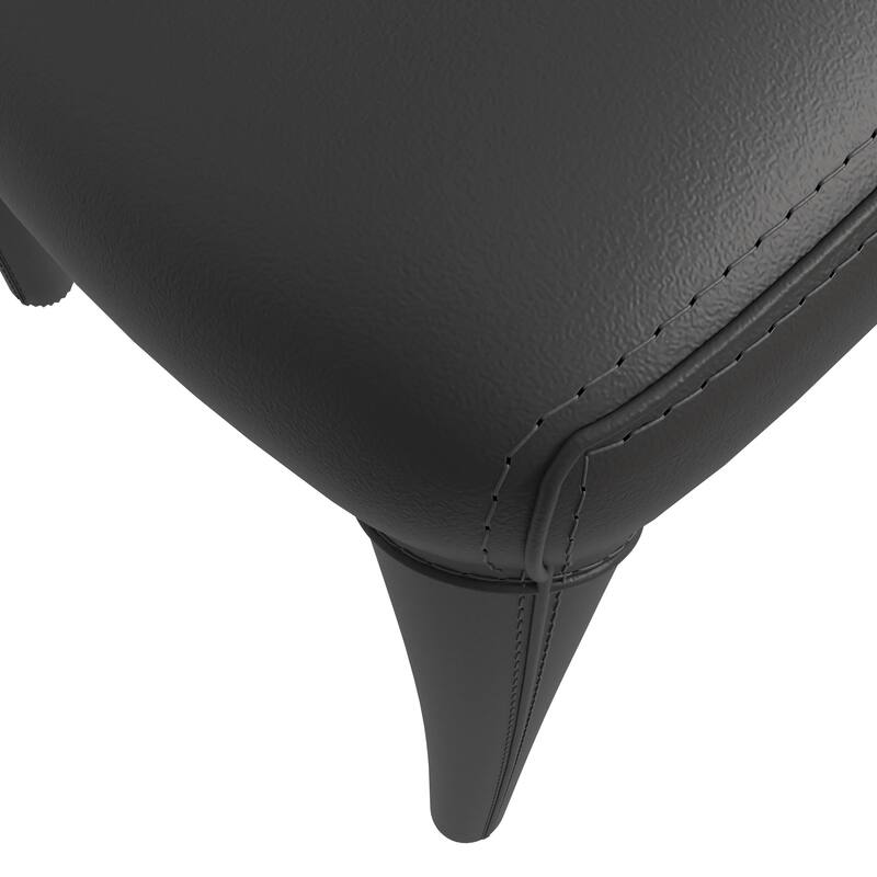 Leather Dining Chairs with Metal Legs Open-Back Design Solace Series Set of 2