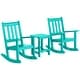 preview thumbnail 1 of 63, Laguna Kids Outdoor Poly Rocking Chair with Side Table 3-Piece Set Turquoise