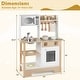 preview thumbnail 12 of 16, Costway Play Kitchen with Chalkboard Microwave Stove Dish Rack Faucet - See Details