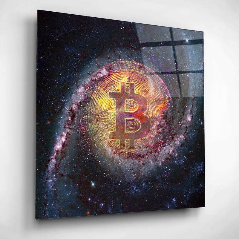 Epic Art 'Bitcoin Galaxy', Acrylic Glass Wall Art
